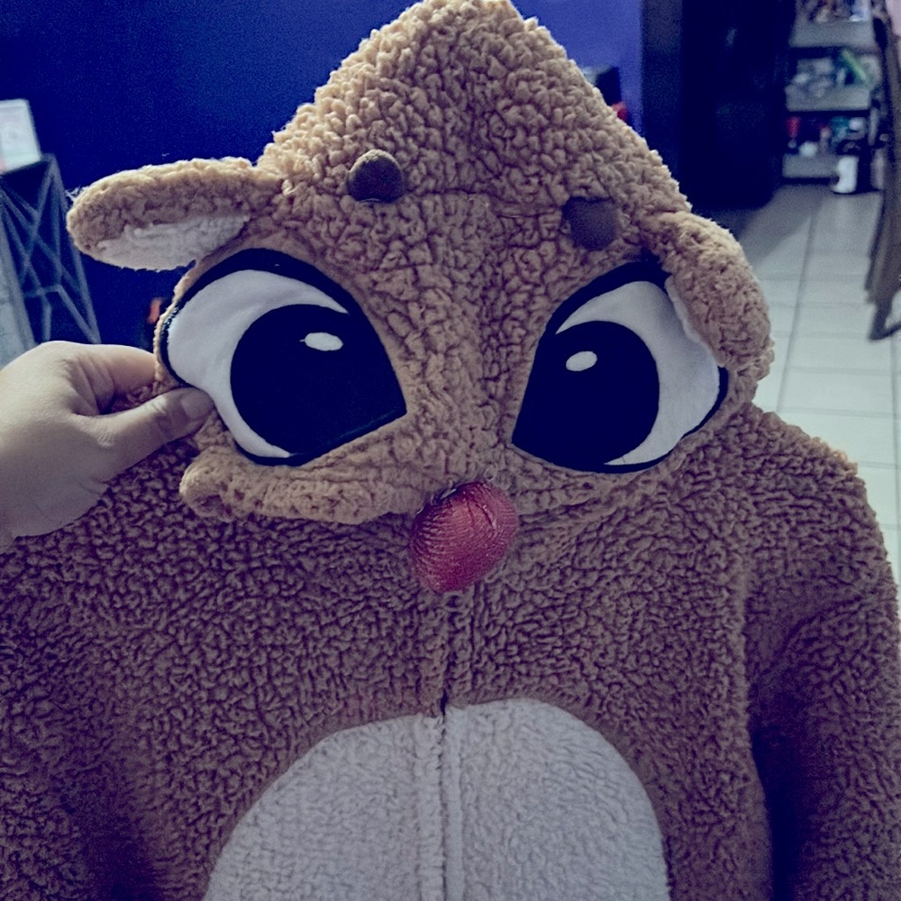Adult Rudolph onesie, size small